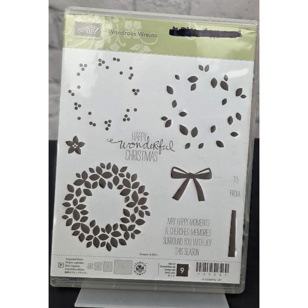 Stampin' Up! Wondrous Wreathe Christmas 9 Piece Set Holiday Cling Stamps